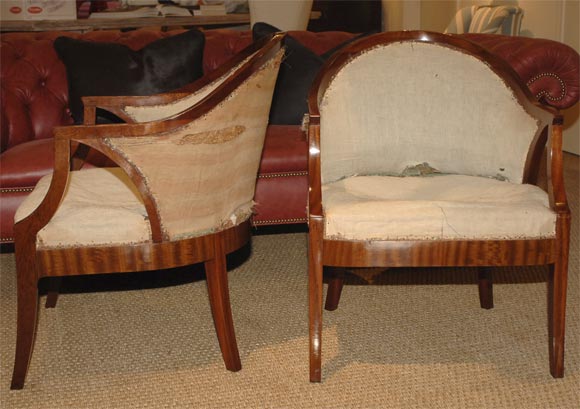 20th Century Pair of Empire style Swedish Tub Chairs (unupholstered)