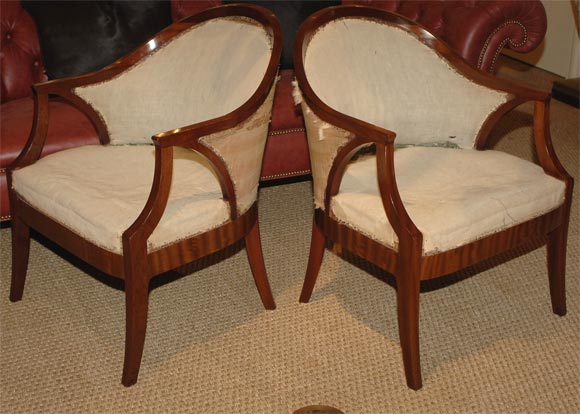 Pair of Empire style Swedish Tub Chairs (unupholstered) 3