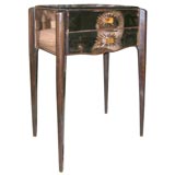 Copper Mirrored Side Table with Starburst Beveled Design