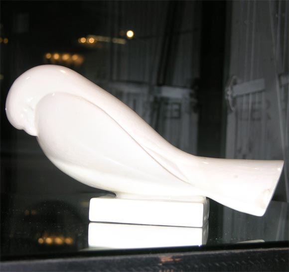 Paire de colombes en céramique de Jacques Adnet Excellent état à New York, NY