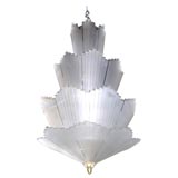 Skyscraper Style Frosted & Etched Glass Chandelier