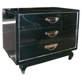 Asian Inspired Black Lacquered Chest