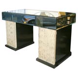 Mirrored & Ebonized Mahogany Vanity/Desk by The Modernage Co.