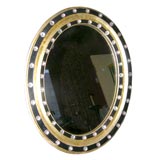 Irish oval mirror, black and gilt