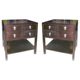 Pair of Dark Walnut End Tables