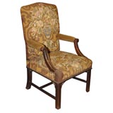 A George II Mahogany Upholstered Armchair