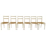 set of six metal chair in the manner of Gio Ponti