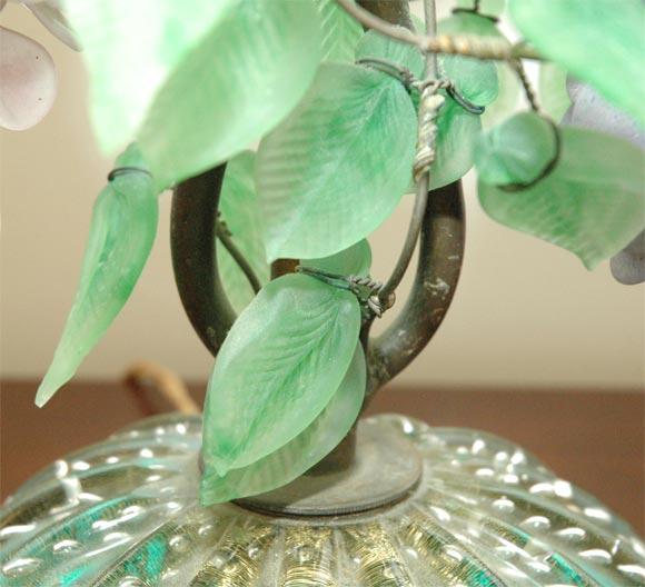 Italian Murano Glass Grape Vine Table Lamp