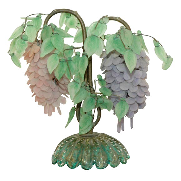Murano Glass Grape Vine Table Lamp