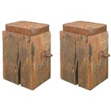 Antique Pair of Wood Docking Posts