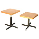 Rare Adjustable Side Tables by Charlotte Perriand, Pair
