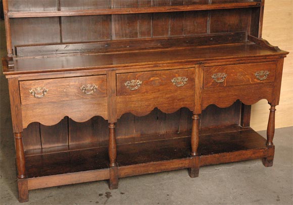 English Oak Dresser with Open Shelves