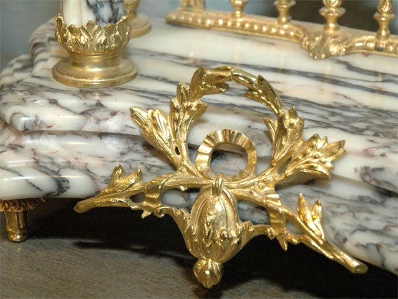 LXV-style Marble Mantle Clock Set 1