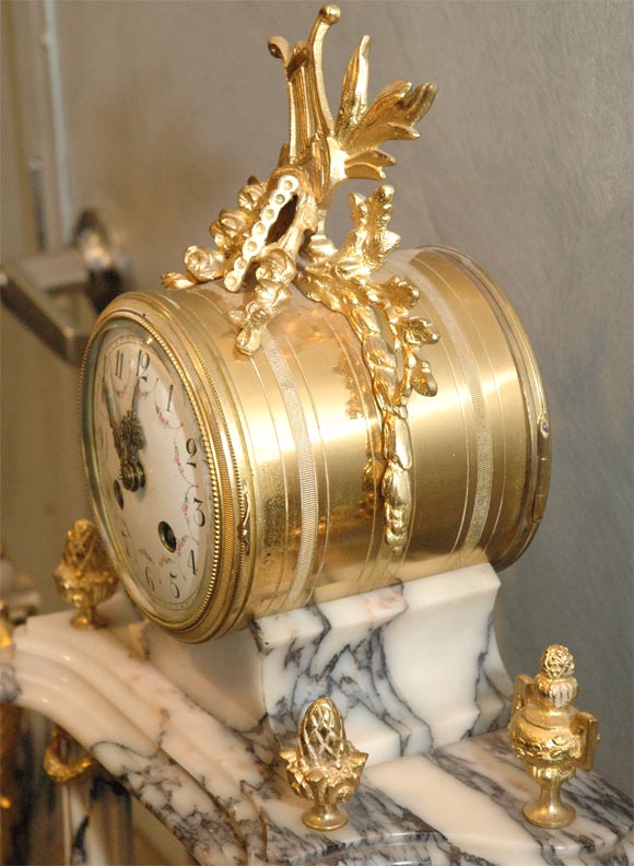 LXV-style Marble Mantle Clock Set 3