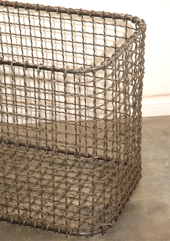 Hand-Crafted JW Wire Basket For Sale