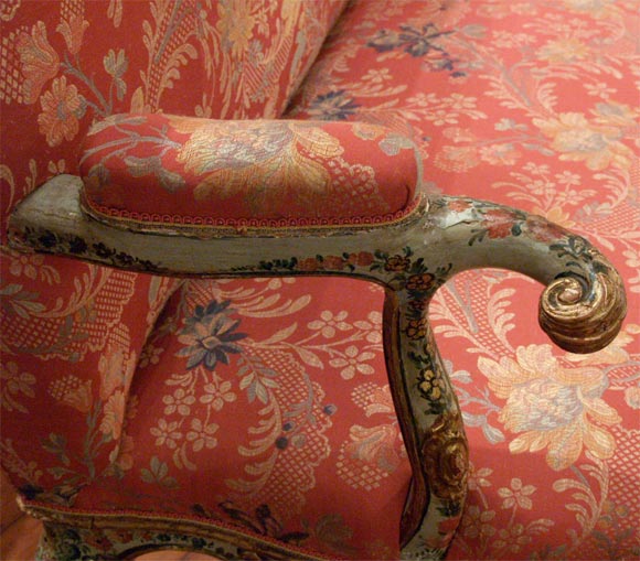 Carved 18th C. Venetian Painted Sofa