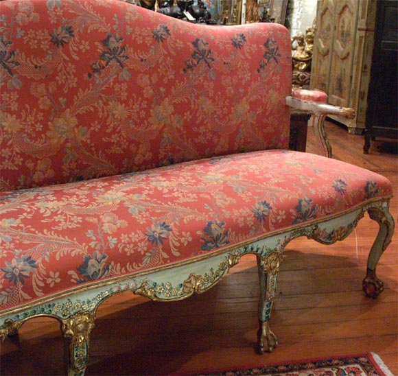 Wood 18th C. Venetian Painted Sofa