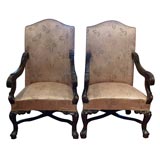Antique Pair of Portuguese Tallback Armchairs
