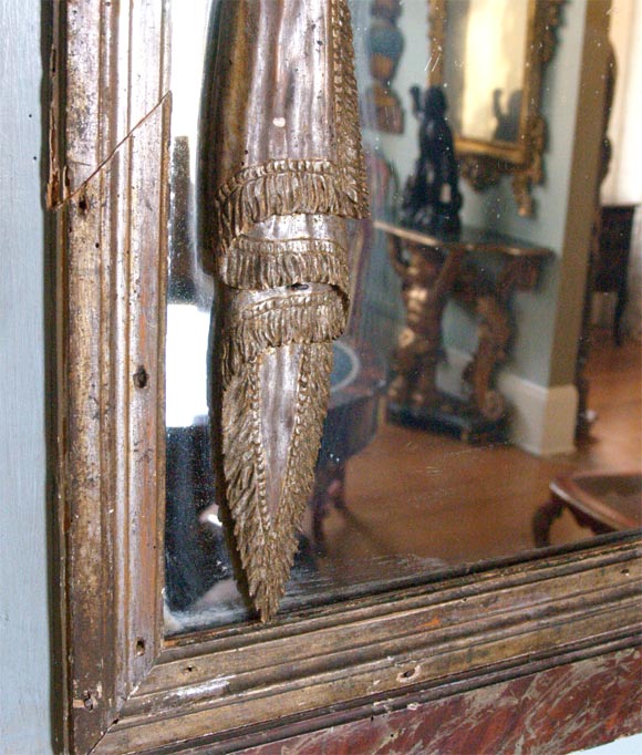 Wood Paint and Parcel Silver Gilt Venetian Mirror