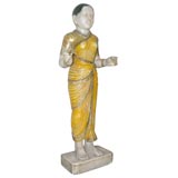 Carved and Paint Decorated Marble Statue