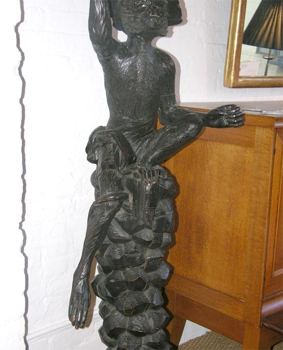 19th Century Venetian Carved Wooden  Monkey