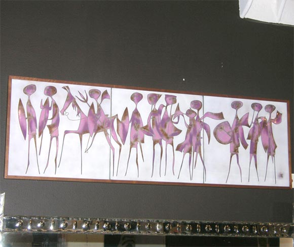 1960's Enameled Copper Wall Plaque