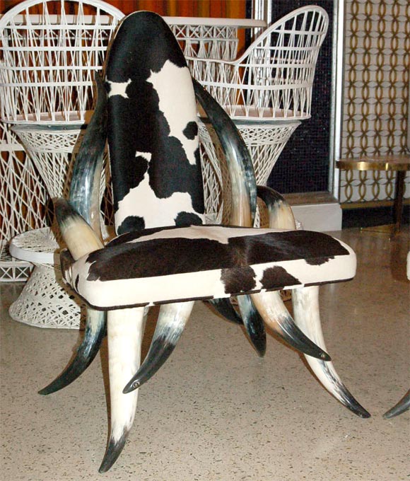 Removed from the estate of a major Texas oil family and big game collector, this pair dates to the 1950's, and comprises many superb examples of longhorn in various sizes.  Fantastic design- wide seats, tall backs and super attention to detail,