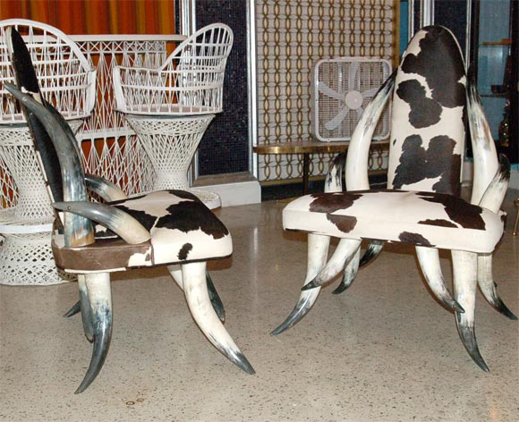 Amazing Pair of Horn Chairs 1