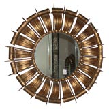 Gilt-metal Wheel Mirror