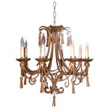 Iron Gilt Rope and Tassel Chandelier