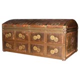 Coin Adorned Leather Trunk