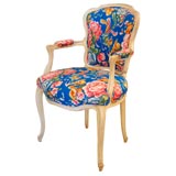 Fun Vintage Louis Chair in Chinese Fabric