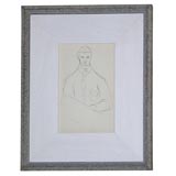 Vintage Studio Drawing of Seated Male