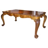 Antique Large-Scale Continental Baroque Style Walnut Library Table