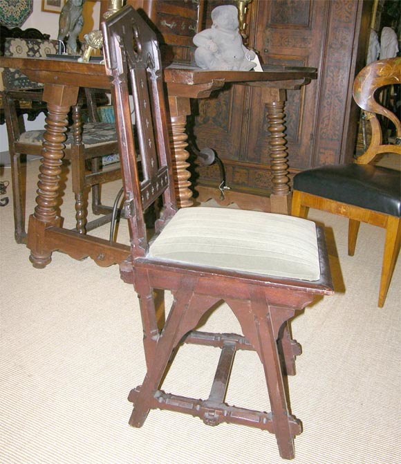 GOTHIC REVIVAL SIDE CHAIRS BY F.W. KRAUSE- CHICAGO MAKER In Good Condition In Stamford, CT