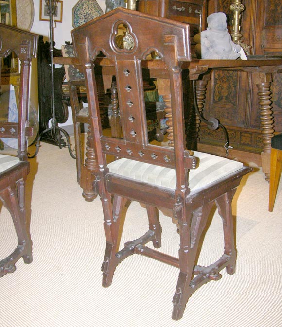 19th Century GOTHIC REVIVAL SIDE CHAIRS BY F.W. KRAUSE- CHICAGO MAKER