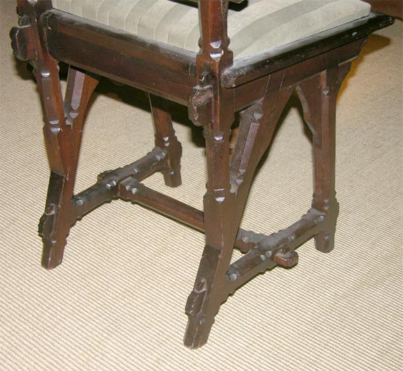 GOTHIC REVIVAL SIDE CHAIRS BY F.W. KRAUSE- CHICAGO MAKER 1