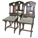 GOTHIC REVIVAL SIDE CHAIRS BY F.W. KRAUSE- CHICAGO MAKER