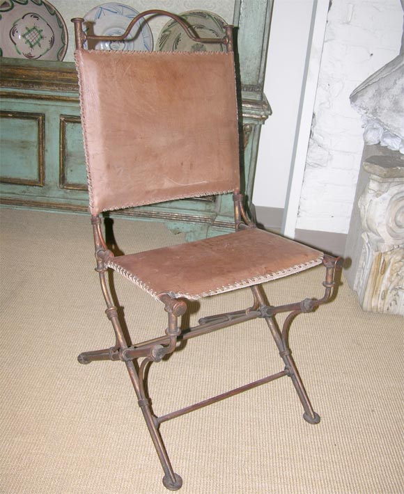 20th Century Set of four French wrought iron chairs