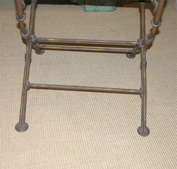 Set of four French wrought iron chairs 7