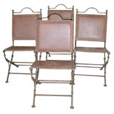 Antique Set of four French wrought iron chairs