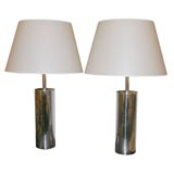 Pair of Reggiani Chrome Lamps