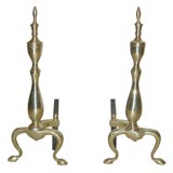 Pair of Brass Urn-Shaped Andirons
