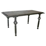 Forged Iron Coffee Table with Stone Top by Marcel Broussard