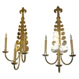 Large 3-Arm Brass Sconces