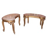 Pair of 19th C Giltwood Reniform Tables