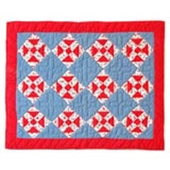 1930s Red, White and Blue Doll Quilt 10