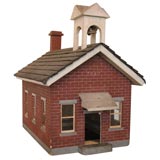 ORIGINAL PAINTED AND DATED 1931 ONE ROOM SCHOOLHOUSE MODEL