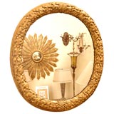 Antique 19th C. Italian Giltwood Oval Mirror (GMD#1425)