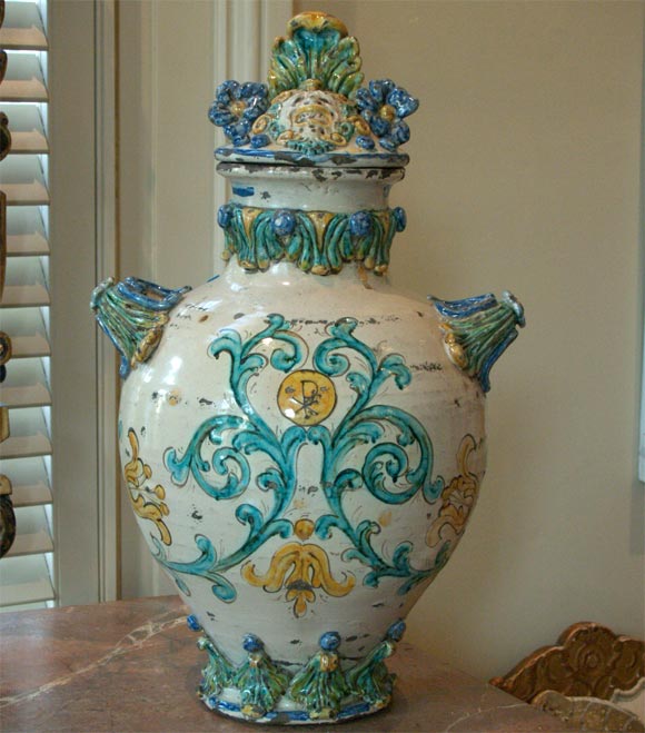 18th C  Majolica Vase  from Sicily